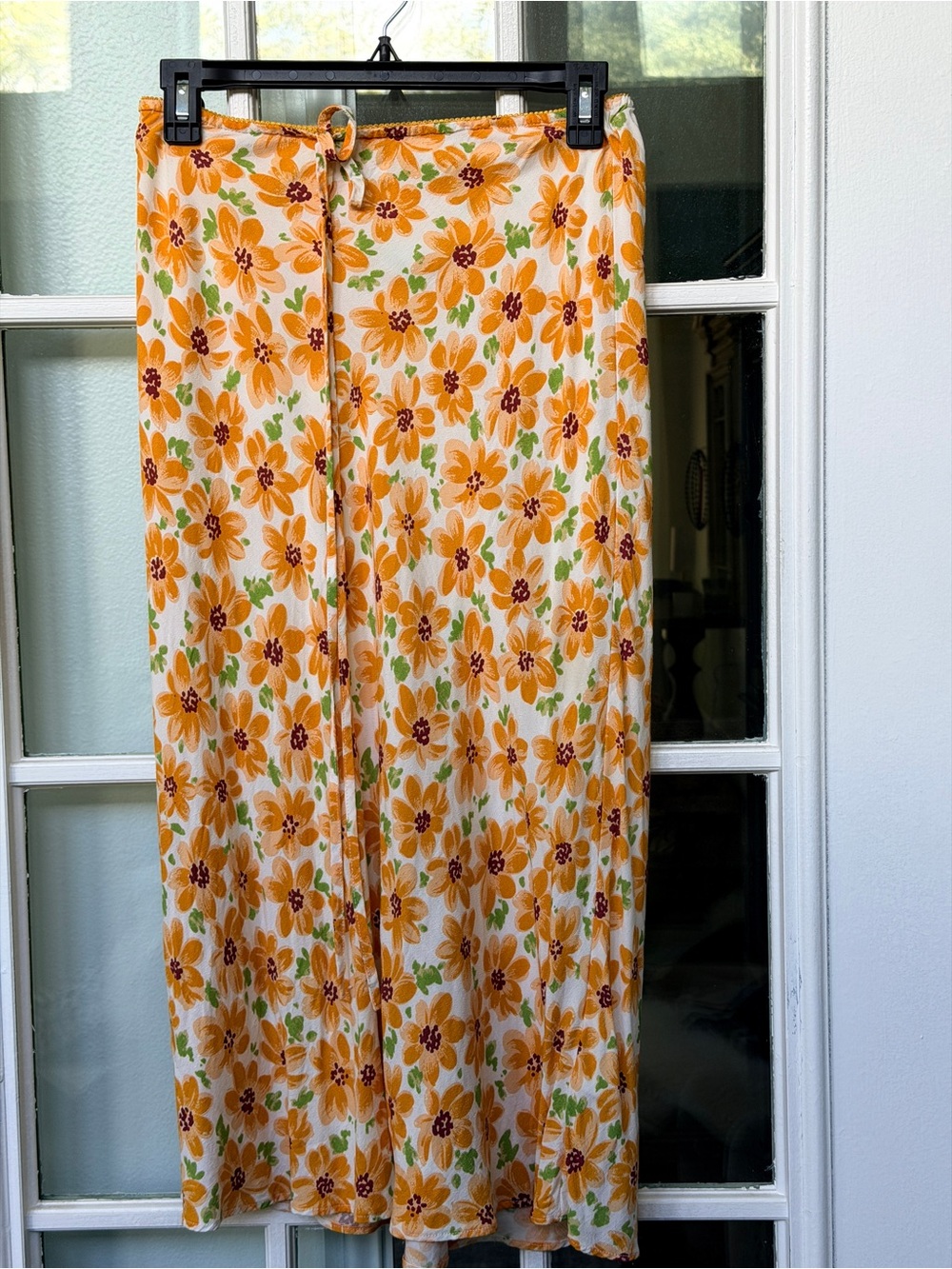 Urban Outfitters Floral Orange Midi Skirt - Brand